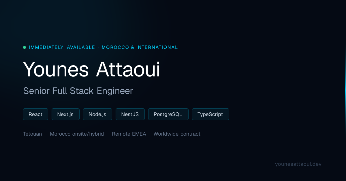 Younes Attaoui — Senior Full Stack Engineer | Available for Remote Roles